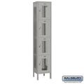 Salsbury 84165GY-A 1 x 6 x 15 in. Four Tier Extra Wide Vented Metal Locker Gray - Assembled