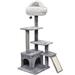 4-Level Grey Cat Tree with Condo and Scratching Pad 48 Height Cat Scratcher Pets Cat Tree Tower