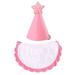 Pet Bib Hat Set Embroidered Scarf Sequin Pentagram Felt Stereoscopic Hat for Dog Birthday Party Hat Accessories Pink Free Size