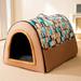 Removable Dog Warm House Washable Pet bed for Large Medium Dogs Travelling Portable Classic Design Pet House Sleeping Bed