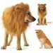 B Cute Pet Dog Cosplay Clothes Lion Mane for Dog Costumes Realistic Lion Wig for Medium to Large Dog+Ear Pet Supplies