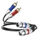 GearIT Dual 2 XLR Female to Dual 2 RCA Male Cable (3.3ft) 2-XLR to 2-RCA Female to Male Plug for Home Theater Mixers Amplifiers Hi-Fi Systems Microphone 3.3 Feet