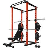 PC-410 Power Cage 1000LB Capacity and Packages with Optional Basic Power Rack Weight Bench Barbell Set with Olympic Barbell DIY LAT Pull Down Pulley System for Garage & Home Gym