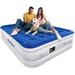 durable Meldoz Queen Air Mattress with Built-in Pump Double High Blow Up Mattress for Home Camping & Guest 3 Mins Quick Inflate Inflatable Air Bed with Water Resistant Flocked Top