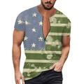 YUHAOTIN Funny Tshirts Shirts for Men Xxlt Mens Summer Independence Day Flag Digital 3D Printing Zipper T Shirt Short Sleeve Shirt Funny Tshirts Shirts for Men Mens Graphic T-Shirts Vintage Baseball