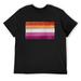 Mens Shirt Distressed Lesbian Pride Flag Raglan Baseball Tee Black 3X-Large