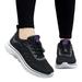 ZHAGHMIN Women Running Shoes Summer Lightweight Lace-Up Tennis Shoes Non Slip Gym Workout Shoes Breathable Mesh Walking Womens Sneakers Black Size7.5