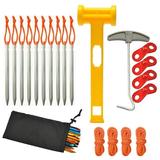 Camping Tent Nails Ground Nail Windproof Rope Set With Camping Tent Hammer For Camping Tent Canopy