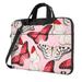 ZICANCN Laptop Case 13 inch Red White Butterflies Pink Background Work Shoulder Messenger Business Bag for Women and Men