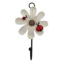 Creative Household Ladybug Flower Resin Wall Hooks Wall Mounted Art Flower Iron Hook Hand-Painted Hanging Coat / Hat /Key/ Towel Hooks Home Decoration