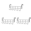 3X Over the Door 5 Hooks Home Bathroom Organizer Rack Clothes Coat Hat Towel Hanger Stainless Steel Good Load-