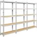 GEROBOOM 2 PCS 5-Tier Utility Shelves Metal Shelves Garage Shelving Unit Adjustable Garage Shelves Racks Heavy Duty Shed Shelving- Blue 35.5 x 12 x 71 Inch