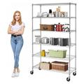 6-Tier Wire Shelving Unit 6000lb Capacity NSF Heavy Duty Steel Height Adjustable Storage Shelves with Wheels 18 L x W x 76 H Metal Shelf - Chrome