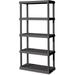 5 Shelf Unit Heavy Duty and Easy to Assemble Plastic Storage Unit Organize Bins in The Garage Basement Attic Mudroom Gray 1-Pack