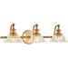 Bathroom Vanity Light Fixture 3 Lights Bathroom Lighting Matte Antique Brass Finish with Crystal Glass Shade Vanity Light for Bathroom