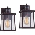 Oil Rubbed Bronze Outdoor Light Fixture 2 Pack 12 Inch Exterior Wall Lighting with Clear Seedy Glass Shades Waterproof Outside Light Fixtures for House Porch Entryway Patio.