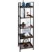 Industrial 5-Tier Metal and MDF Board Shelving Unit - Rustic and Sturdy Storage Display Rack (Brown)