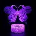 Sueyeuwdi Lamp for Bedroom Desk Lamp Butterfly Led Night Light Colorful 16 Colors Remote Control 3D Desk Lamp Gift Room Decor Home Decor White 25*18*3cm