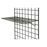 Grid Panel Display Shelf - - Clothing Display Rack Grid Heavy Duty Shelves 12 D X 23-1/2 W Straight Shelf For Grid Panel Black Finish Wire (Box Of 6) (Pack Of 6)