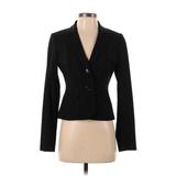 Ann Taylor LOFT Wool Blazer Jacket: Short Black Print Jackets & Outerwear - Women's Size 0