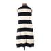 Zara Casual Dress - Shift Turtleneck Sleeveless: Ivory Stripes Dresses - Women's Size Small