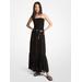 Michael Kors Tiered Smocked Georgette Maxi Dress Black L