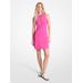 Michael Kors Golf Stretch Knit Zip-Up Polo Dress Pink XS