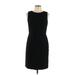 Ann Taylor Casual Dress - Sheath Crew Neck Sleeveless: Black Print Dresses - Women's Size 8