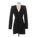 Zara Blazer Jacket: Mid-Length Black Print Jackets & Outerwear - Women's Size X-Small