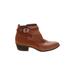 Circus by Sam Edelman Ankle Boots: Strappy Chunky Heel Casual Brown Print Shoes - Women's Size 7 1/2 - Round Toe