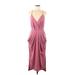 BCBGeneration Cocktail Dress - A-Line Plunge Sleeveless: Burgundy Solid Dresses - New - Women's Size Medium