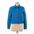 Cos Denim Jacket: Short Blue Print Jackets & Outerwear - Women's Size 8