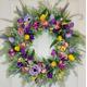 Spring summer pink purple lavender yellow vibrant tulip cottage large luxury wreath