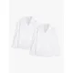John Lewis Girls' Long Sleeved Open Neck Blouse, Pack of 2, White
