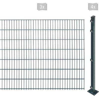 Doppelstabmattenzaun ARVOTEC "EASY 143 zum Aufschrauben", grau (anthrazit), H:143cm, Stahl, Kunststoff, Zaunelemente, Za