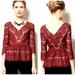 Anthropologie Tops | Anthropologie Maeve Womens Small Needle Lace Peplum Red Wine Burgundy Top Shirt | Color: Red | Size: S