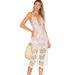 Free People Dresses | Free People Still Life Lace Midi Dress Size 2 | Color: Cream/Purple | Size: 2