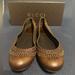 Gucci Shoes | Gucci Women’s Saddle Soft Tamponato Brown Leather & Gold Stud Flats Woven Detail | Color: Brown/Gold | Size: 9