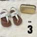 Michael Kors Shoes | Michael Kors Girls Sandals Size 3 | Color: Gold/White | Size: 3bb