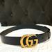 Gucci Accessories | Gucci Marmont Double Gg Black Slim Leather 414516 Belt 85/34 | Color: Black/Gold | Size: Os