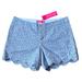 Lilly Pulitzer Shorts | New Lilly Pulitzer Buttercup Short Yarn Dye Blue Stripe Floral Eyelet Women's 8 | Color: Blue/White | Size: 8