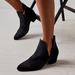 Free People Shoes | Free People Charm Double-V Ankle Bootie In Smoke Suede Women’s 7.5 | Color: Black/Gray | Size: 7.5