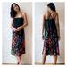 Anthropologie Dresses | Anthropologie Deva Plisse Slit Black Floral Dress Size S | Color: Black | Size: S