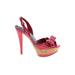 Nine West Heels: Red Polka Dots Shoes - Women's Size 9 - Open Toe