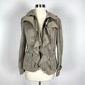 Anthropologie Jackets & Coats | Elevenses Ruffle Trim Jacket | Color: Tan | Size: 2