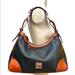 Dooney & Bourke Bags | Dooney & Bourke Womens Shoulder Bag Navy Blue Brown Leather | Color: Blue/Brown | Size: Os