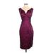 Adrianna Papell Cocktail Dress - Sheath: Burgundy Brocade Dresses - Women's Size 4