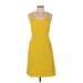 J.Crew Casual Dress - A-Line Crew Neck Sleeveless: Yellow Print Dresses - New - Women's Size 6