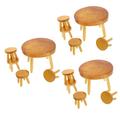 UPKOCH 3 Sets Dollhouse Table and Chairs Miniature Kids Suit Table and Chairs for Kids Mini Chair Kids Table and Chair Mini Dinning Table Chairs Wooden Decor Timber Cosplay Supplies Child