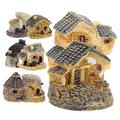 Sosoport 32 Pcs Resin Small House Doll House Accessory Village House Figurines Fairy Accessories Home Goods Mini Fairy Cottage House Resin Mini House Crafts Household Products Miniature